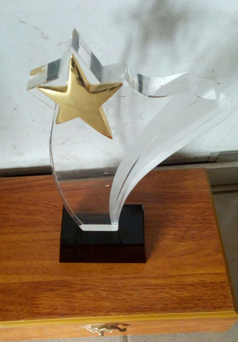 Glass plaque award with beveled edges &ndash; corporate event Ghana
